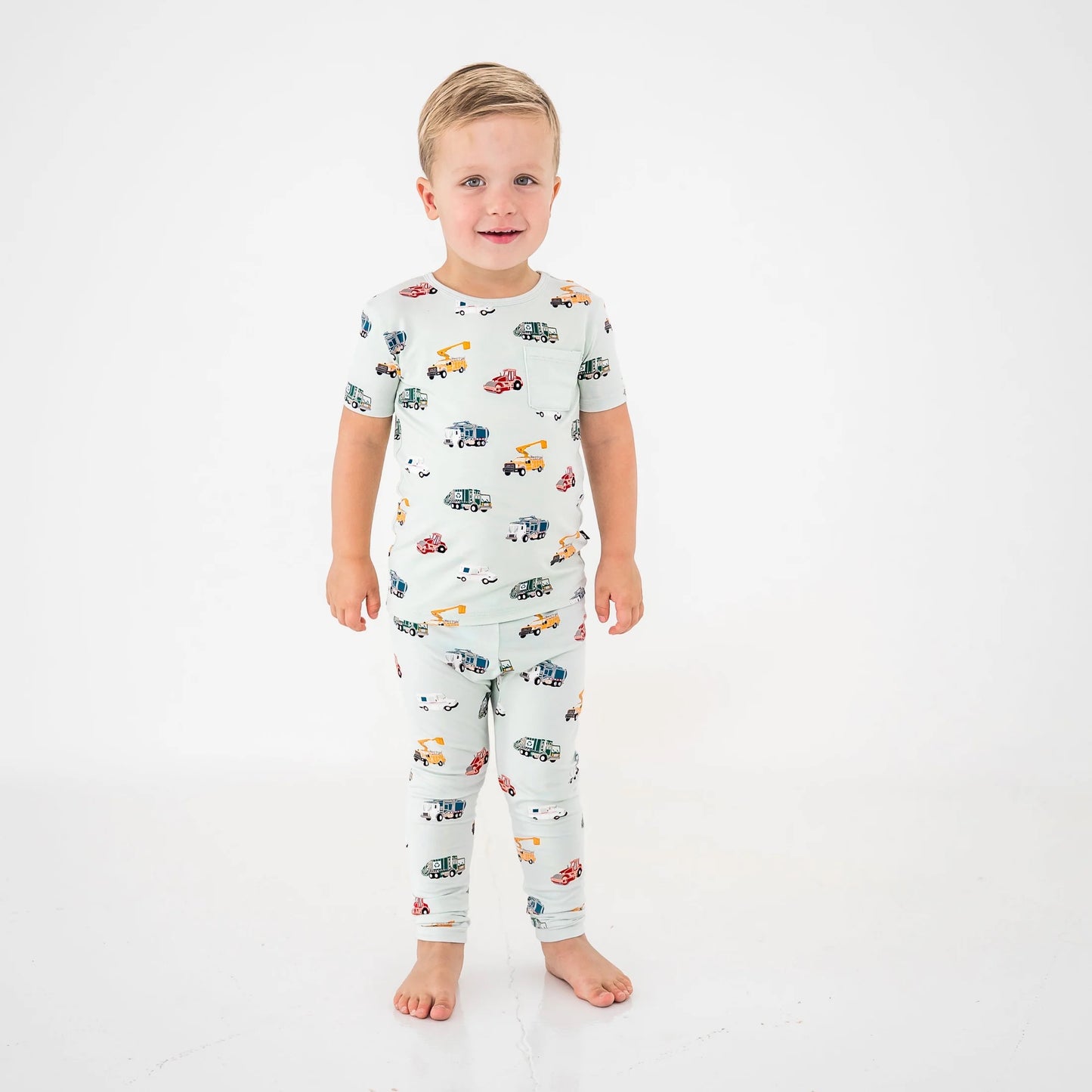 Short Sleeve With Pant Pajama Set | City Vehicles