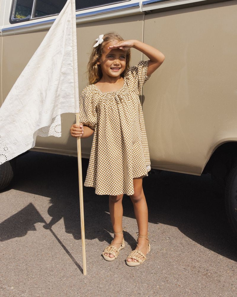 Sabrina Mini Dress | Ocre Check