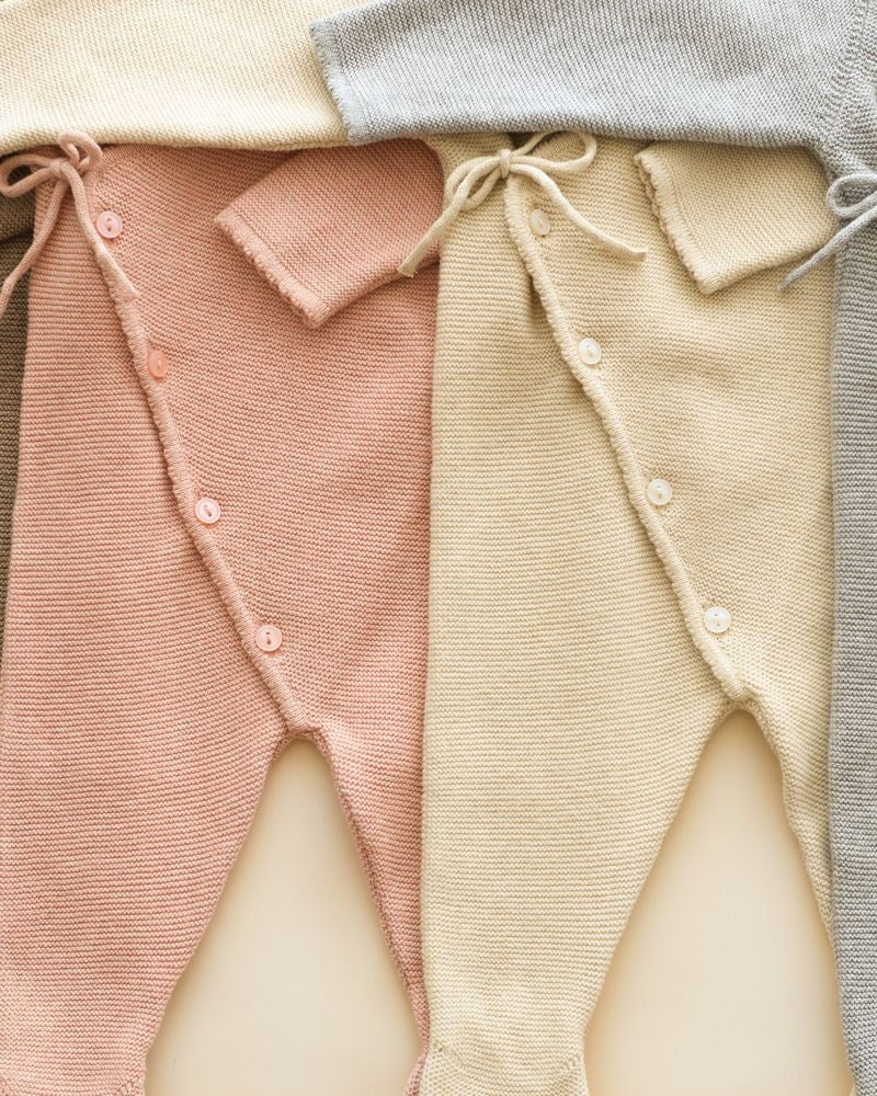 Wrap Knit Footie | Rose