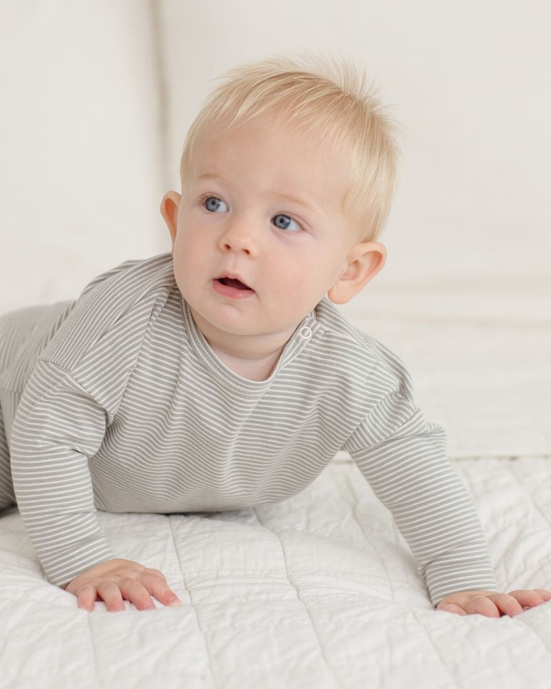 Long Sleeve Tee | Sage Micro Stripe