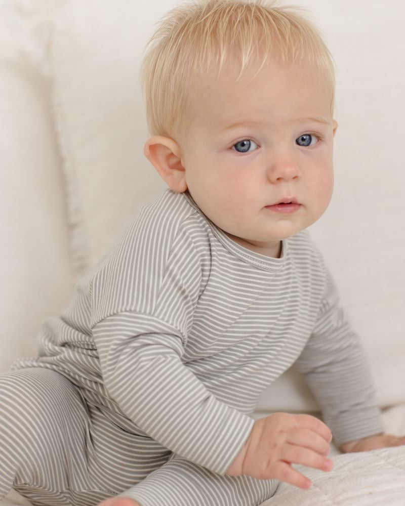 Long Sleeve Tee | Sage Micro Stripe