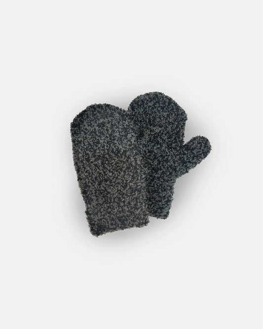 Fuzzy Mittens | Black Melange