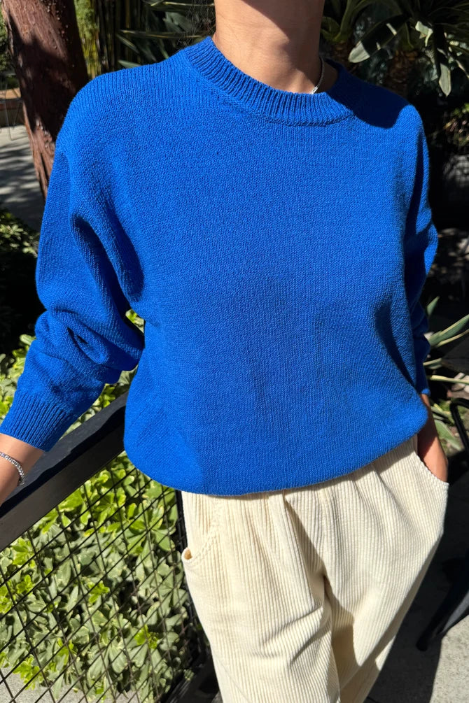Milo Cotton Sweater | Colbalt