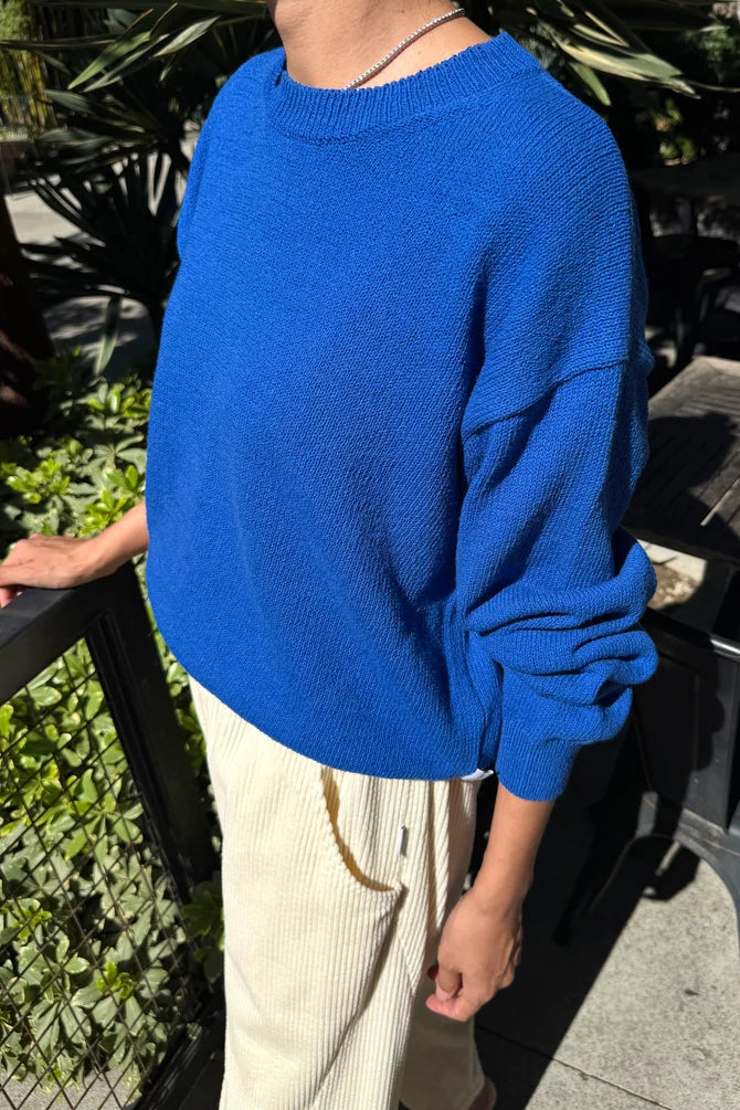 Milo Cotton Sweater | Colbalt