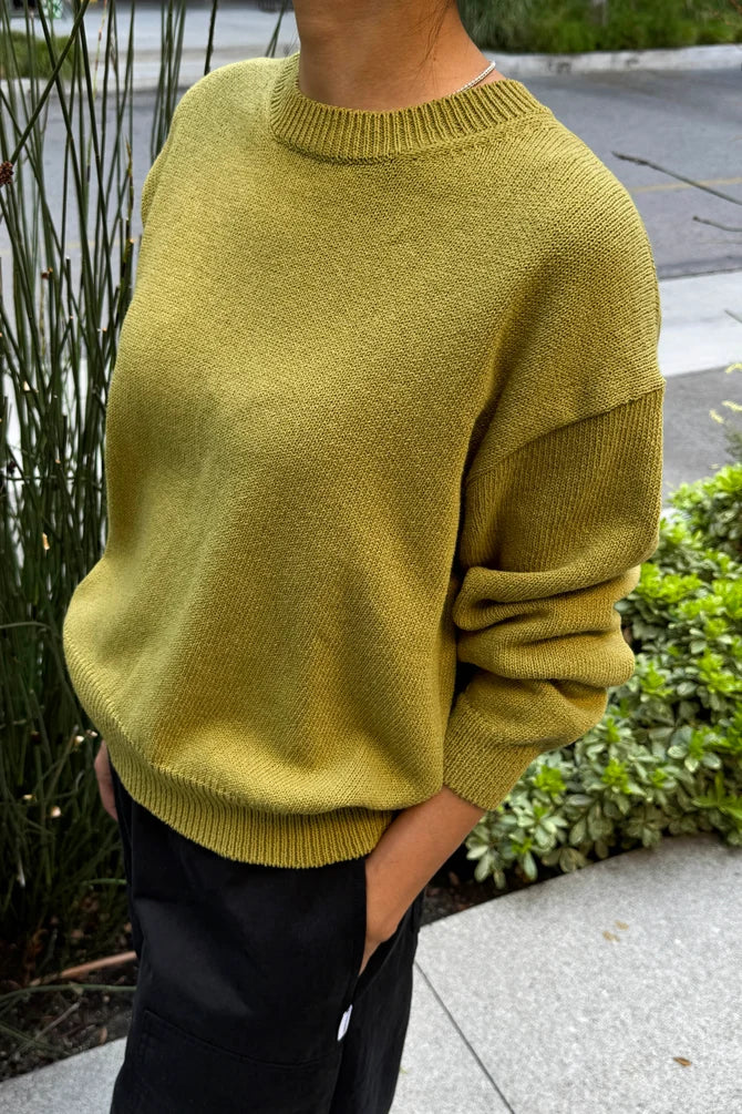 Milo Cotton Sweater | Golden Olive