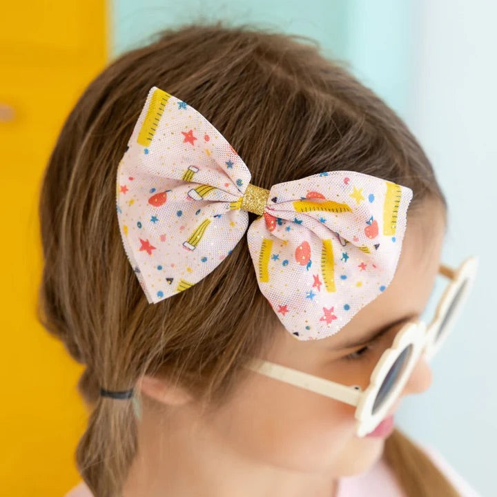 School Days Tulle Bow Clip