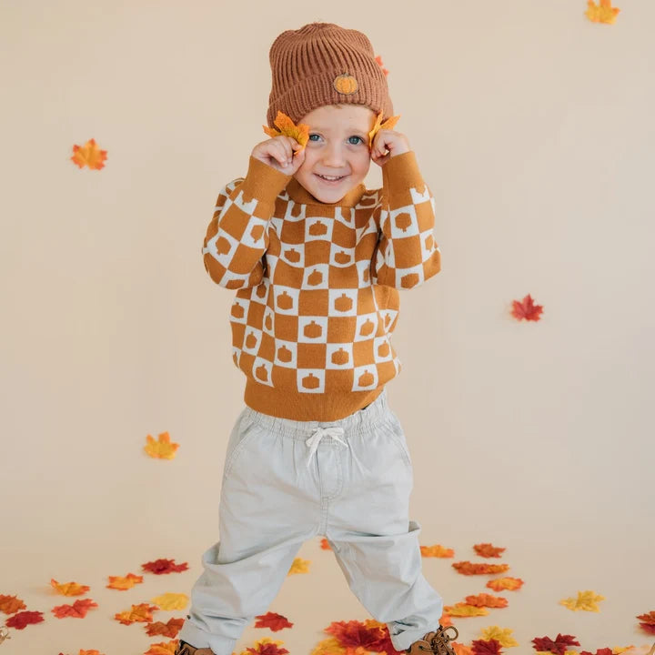 Sweater | Pumpkin Checkers