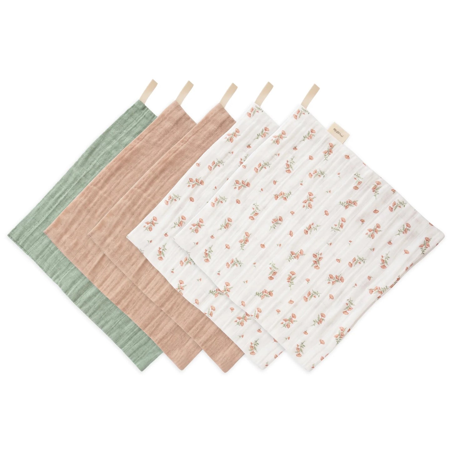 Muslin Cotton Washcloths I Pink Flower Combo