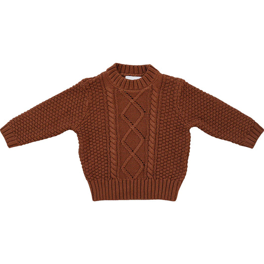 Cable Knit Sweater I Dark Rust