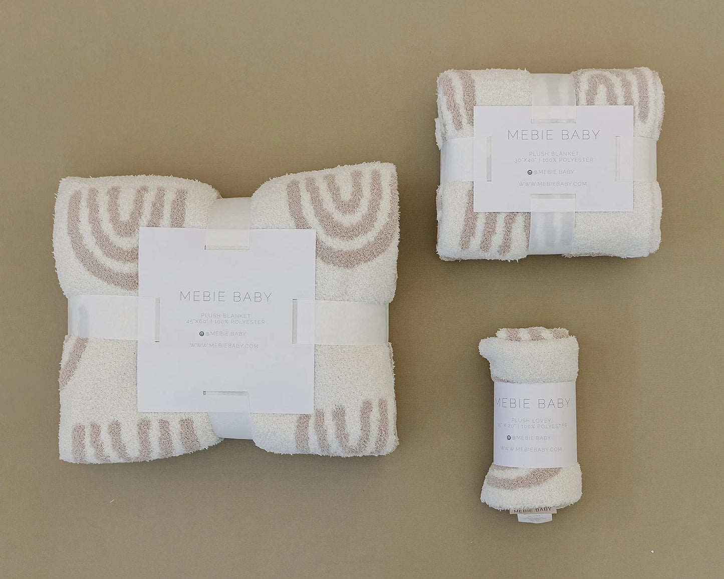 Plush Blanket | Taupe Rainbow