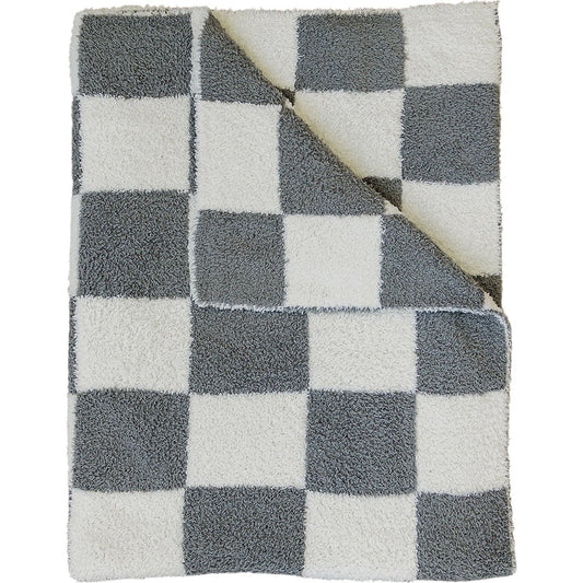 Plush Blanket | Charcoal Checkered