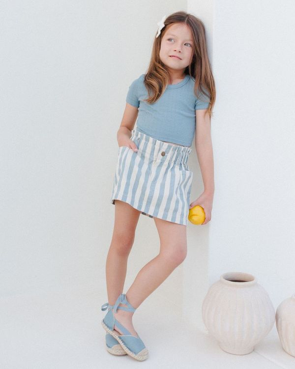 Denim Mini Skirt I Ocean Stripe