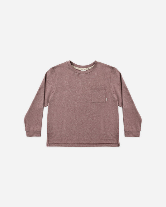 Long Sleeve Pocket Tee | Heathered Mulberry