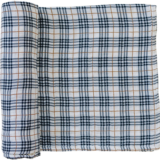 Muslin Swaddle Blanket I Vintage Plaid