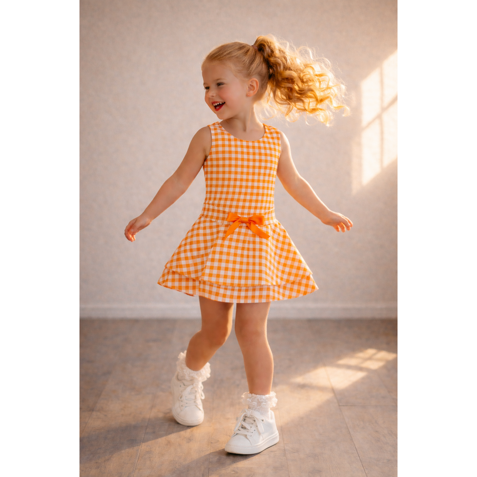 Sideline Set | Orange Gingham