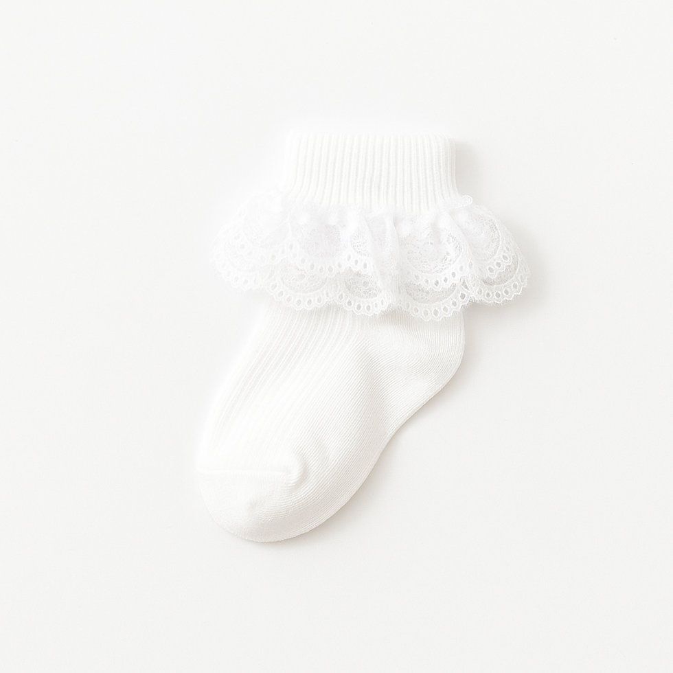 Dolly Ruffle Sock | White