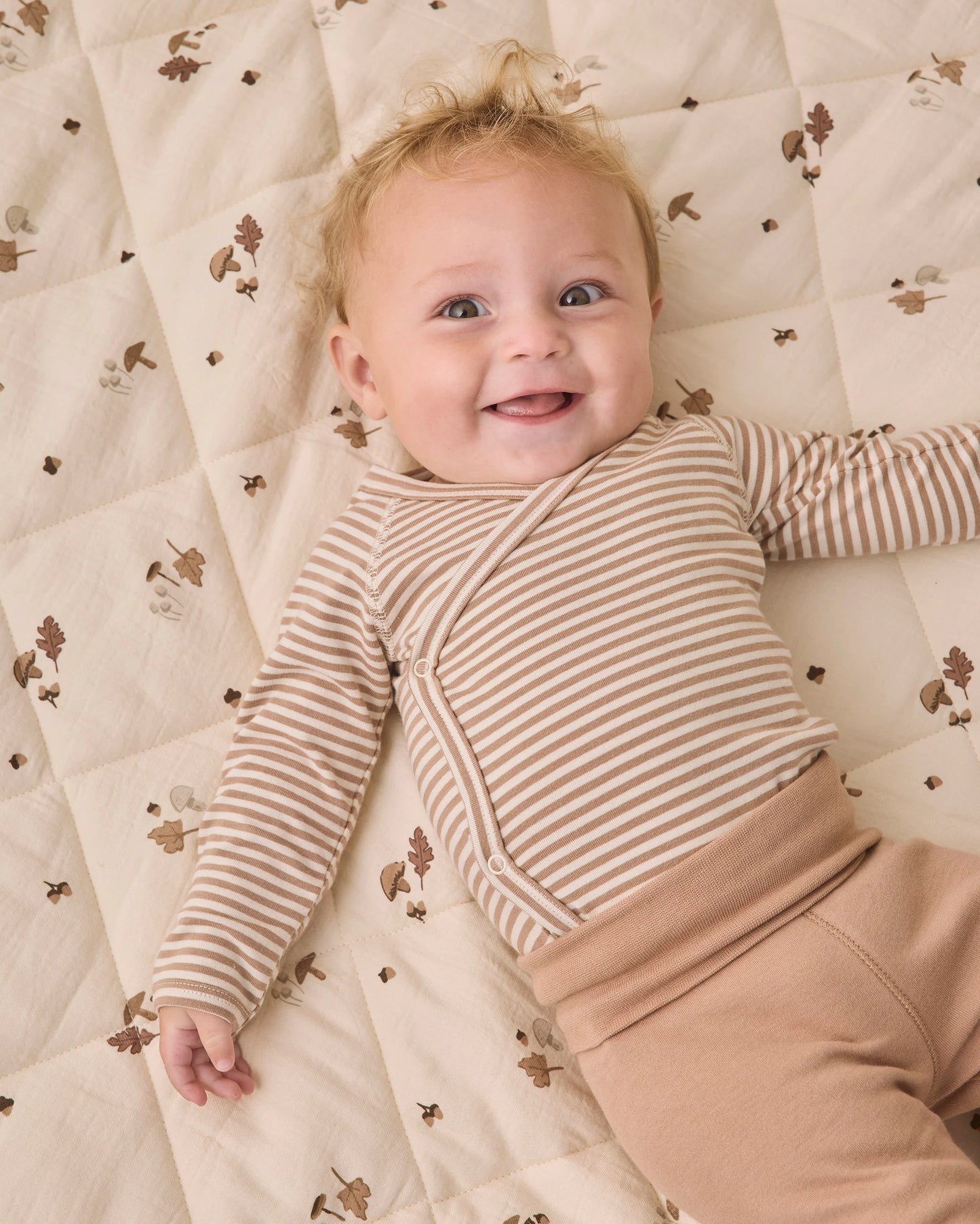 Side Snap Bodysuit + Pant Set | Almond Stripe