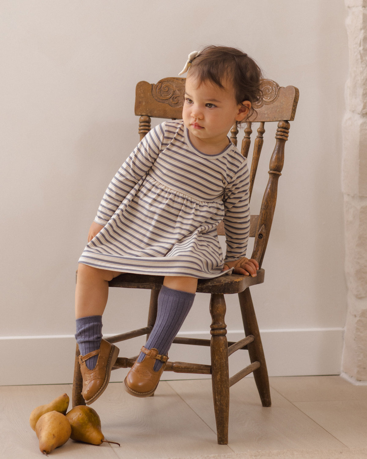Long Sleeve Baby Dress | Vintage Stripe