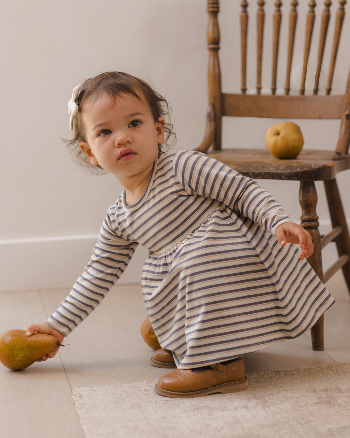 Long Sleeve Baby Dress | Vintage Stripe
