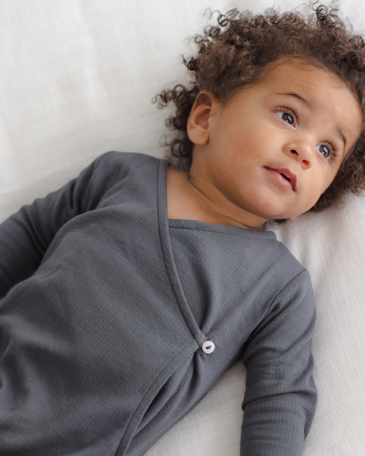 Pointelle Wrap Footie | Midnight