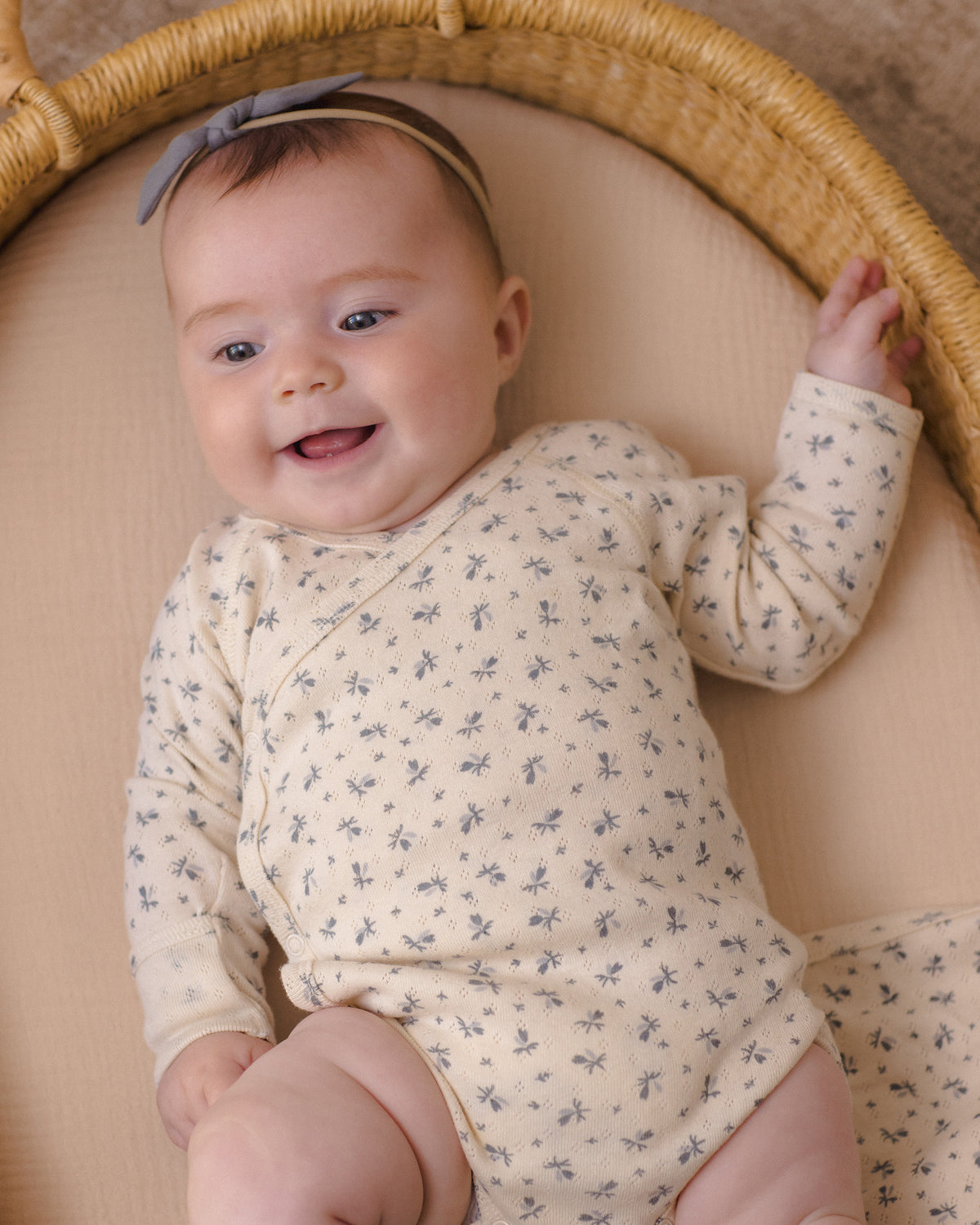 Side Snap Bodysuit | Blue Ditsy