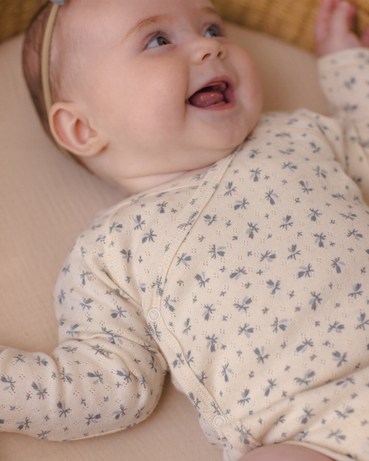 Side Snap Bodysuit | Blue Ditsy
