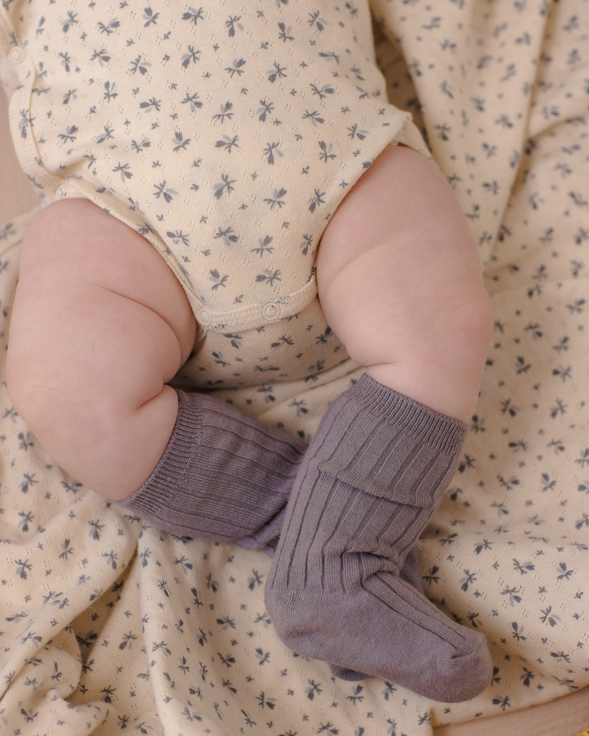 Side Snap Bodysuit | Blue Ditsy