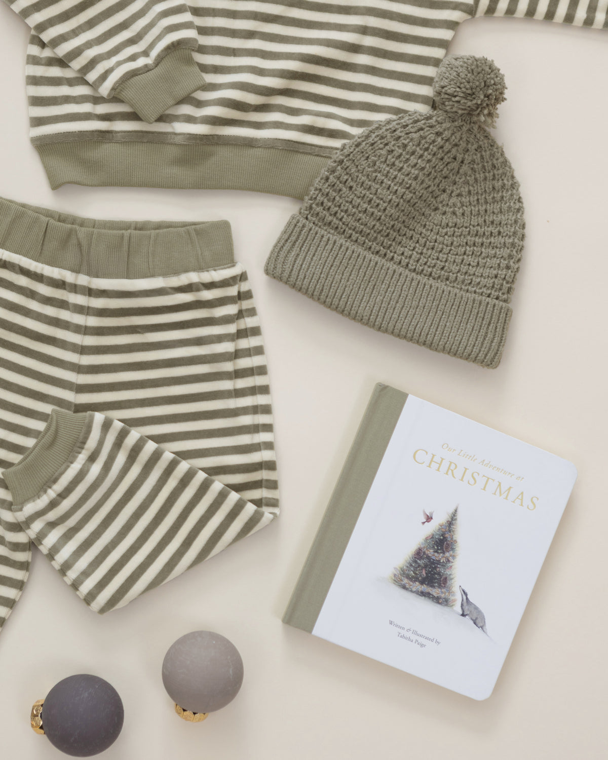 Velour Relaxed Sweatpants | Spruce Stripe