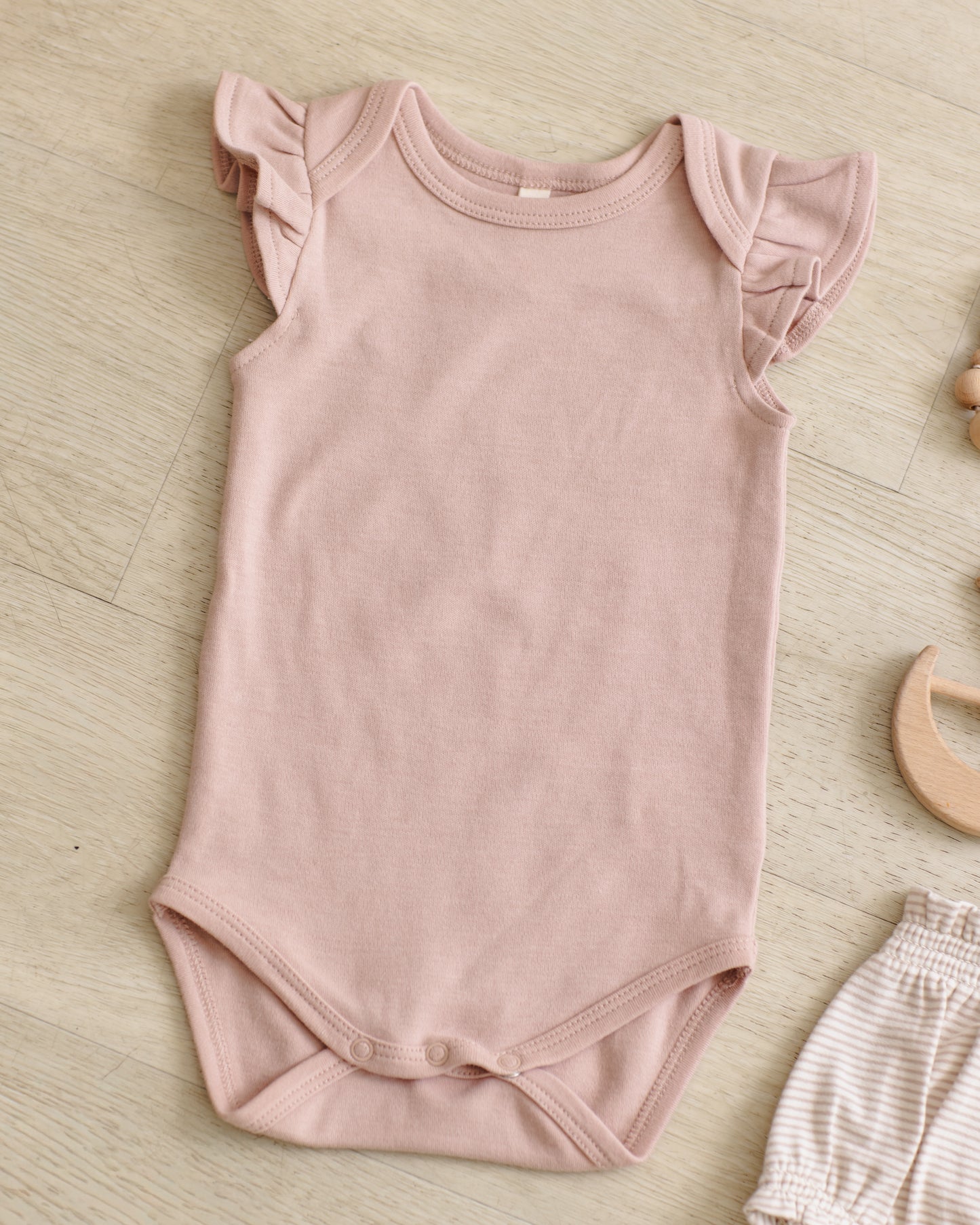 Flutter Sleeve Bodysuit | Blush