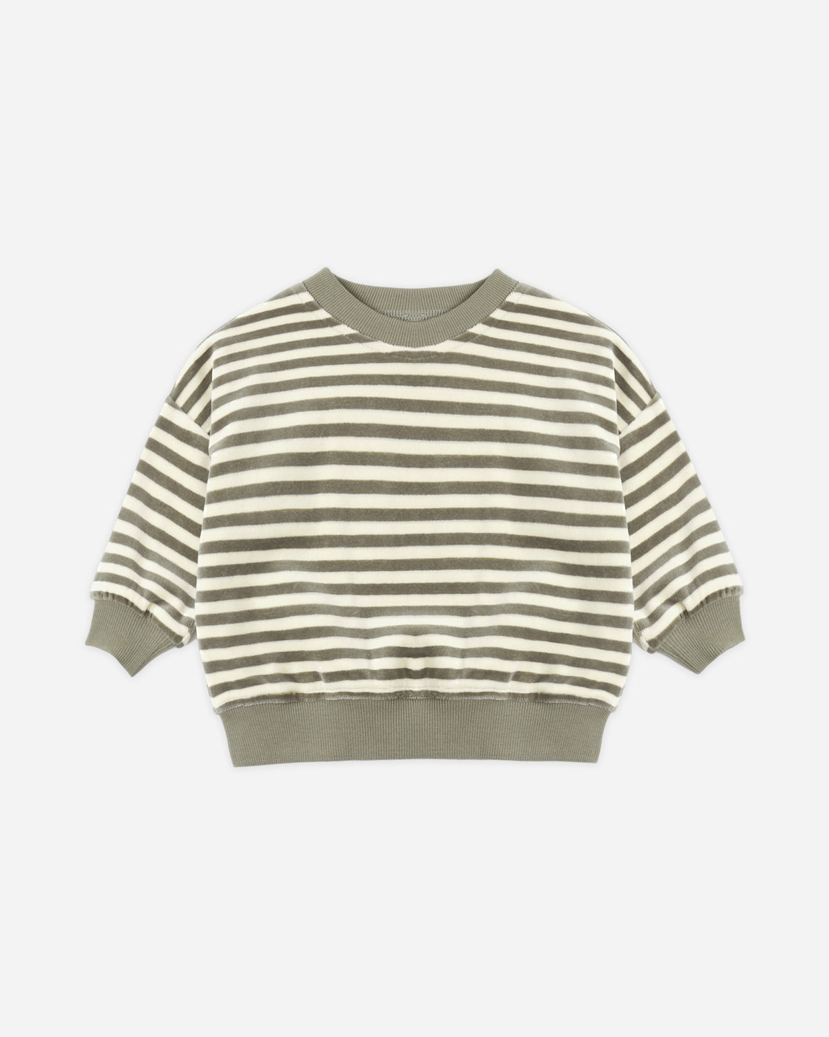 Velour Relaxed Sweatshirt | Spruce Stripe