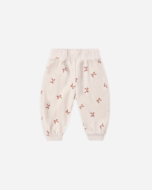 Velour Relaxed Sweatpants | Bows