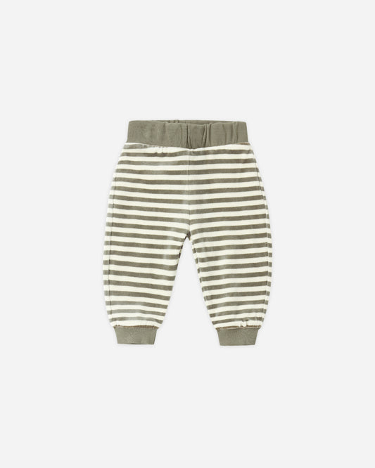 Velour Relaxed Sweatpants | Spruce Stripe