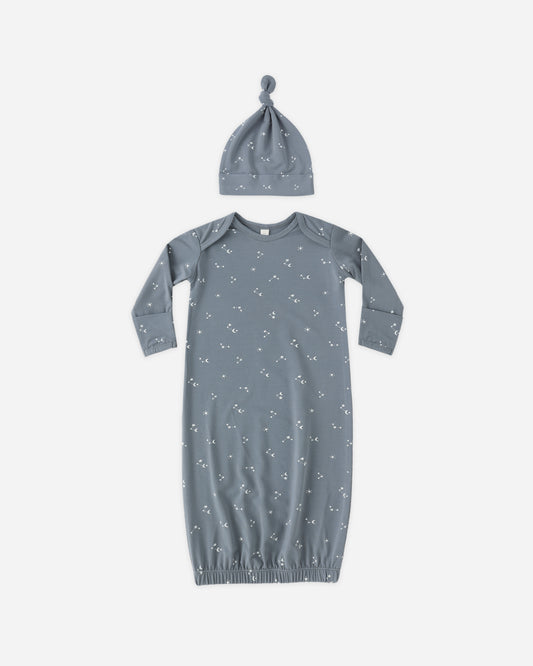 Bamboo Baby Gown + Hat Set | Starlight