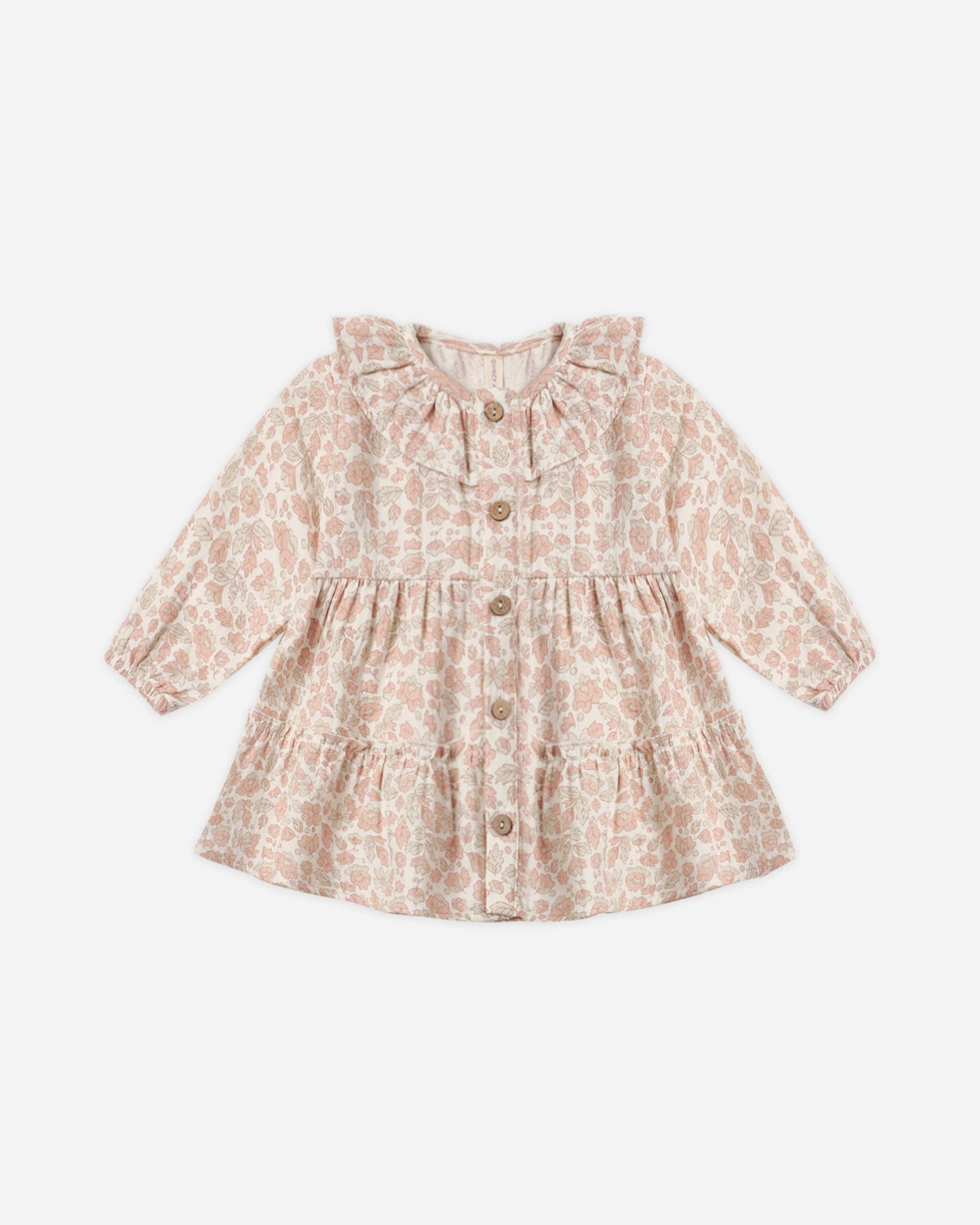 Ruffle Collar Button Dress | Pink Blossom