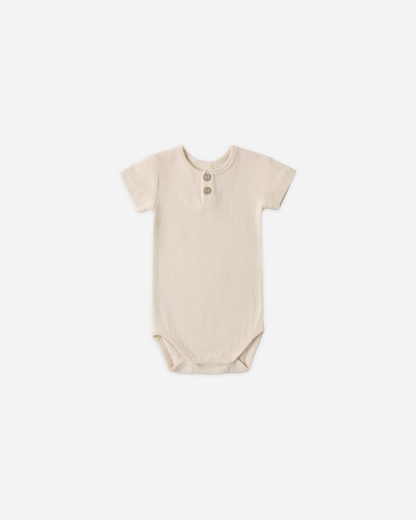 Ribbed Henley Bodysuit | Ecru