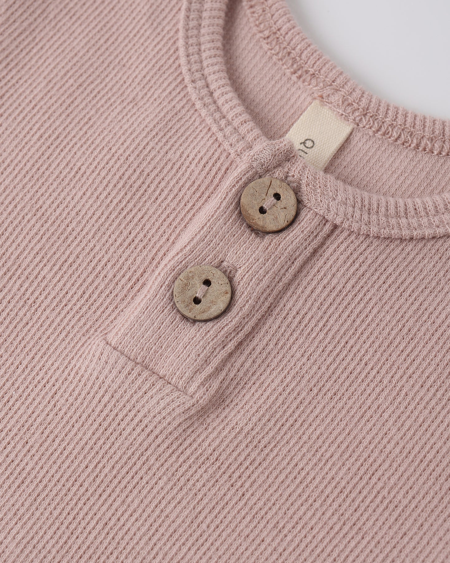 Ribbed Henley Bodysuit | Blush