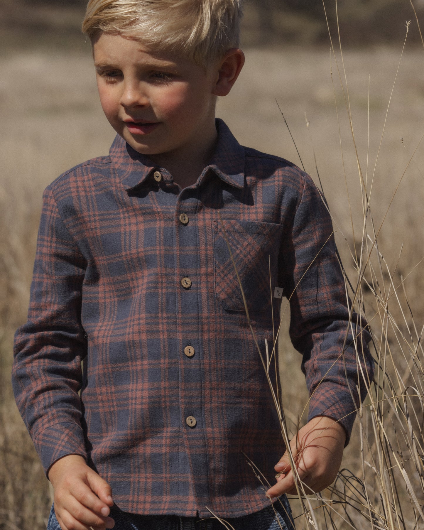 Collared Long Sleeve Shirt | Midnight Plaid