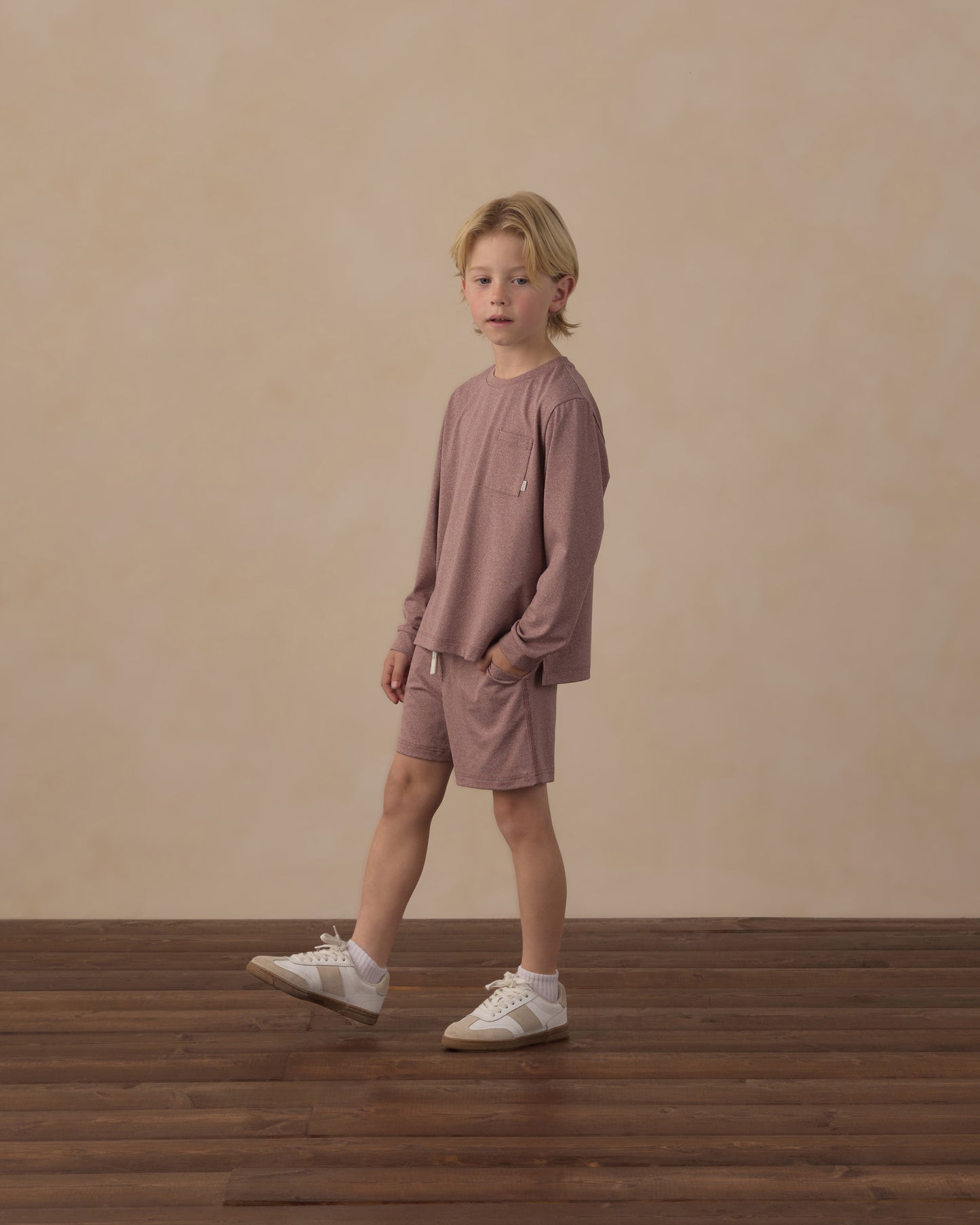 Long Sleeve Pocket Tee | Heathered Mulberry