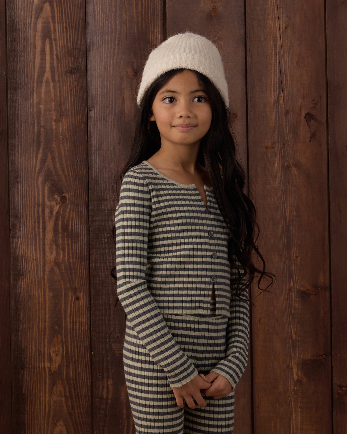 Long Sleeve Knit Tee | Midnight Stripe