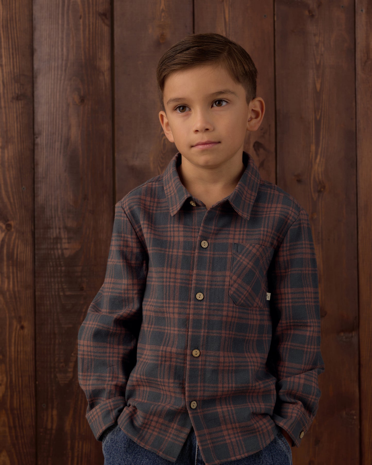 Collared Long Sleeve Shirt | Midnight Plaid