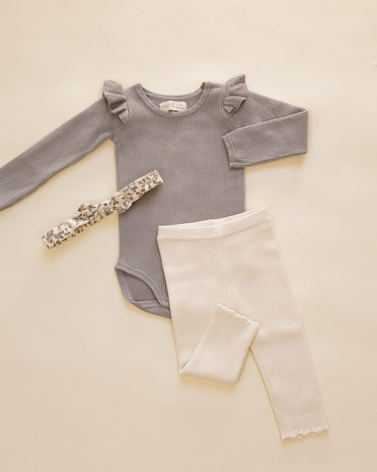 Shoulder Ruffle Bodysuit | Dusty Blue