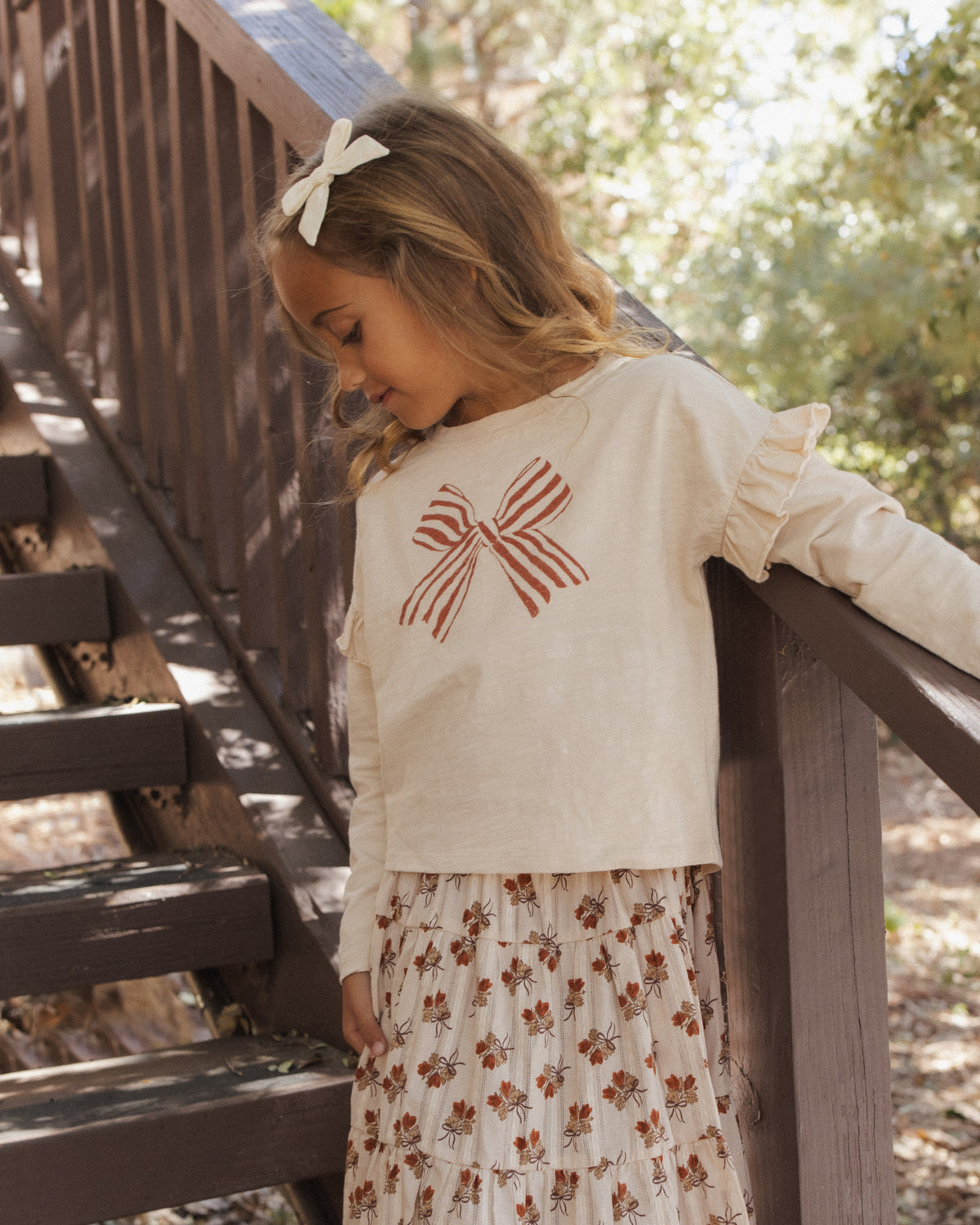 Ruffle Long Sleeve Tee | Bow
