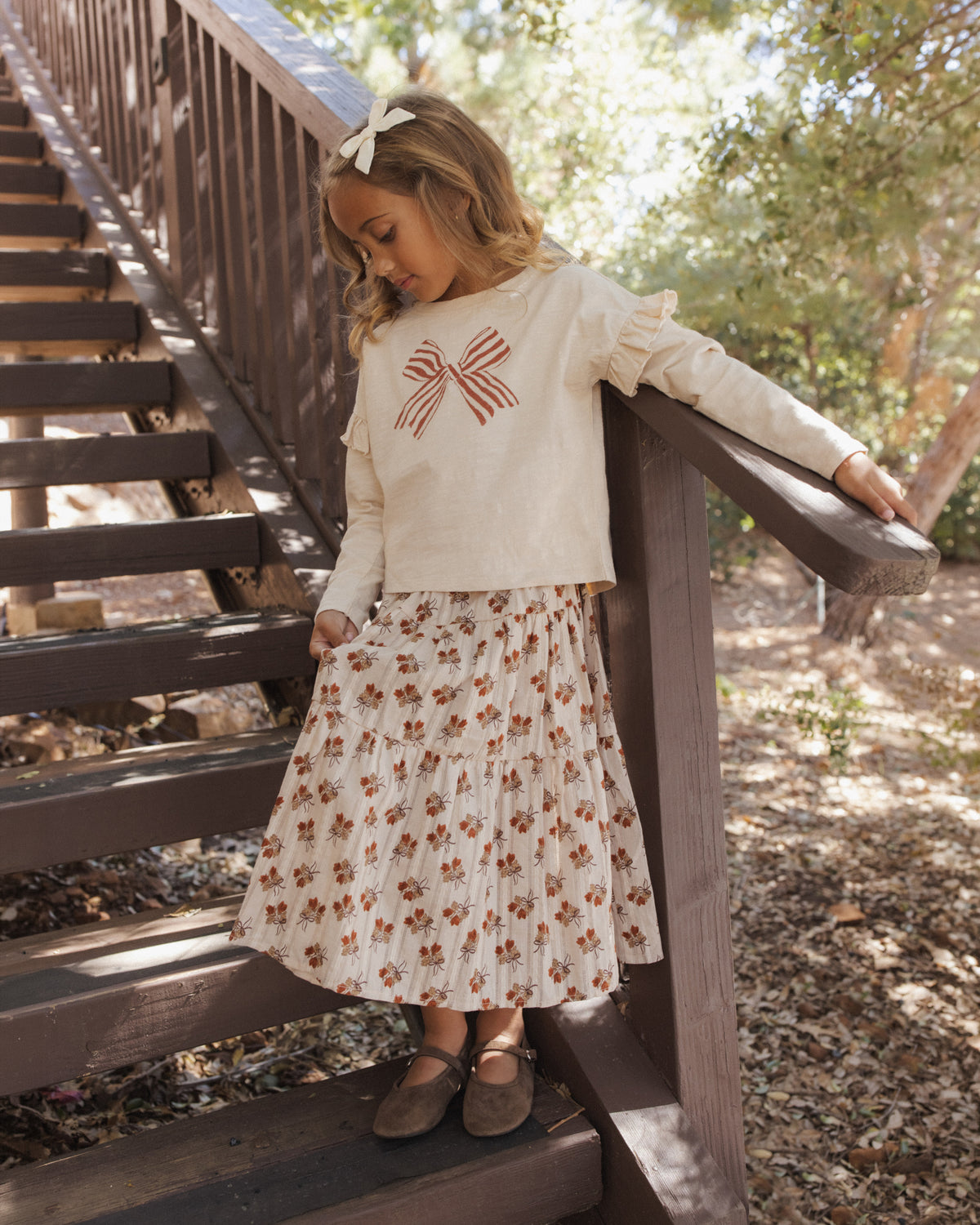 Ruffle Long Sleeve Tee | Bow