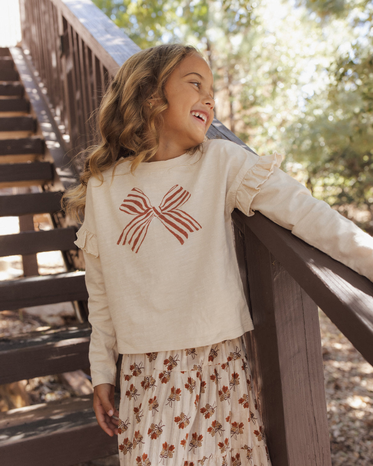Ruffle Long Sleeve Tee | Bow