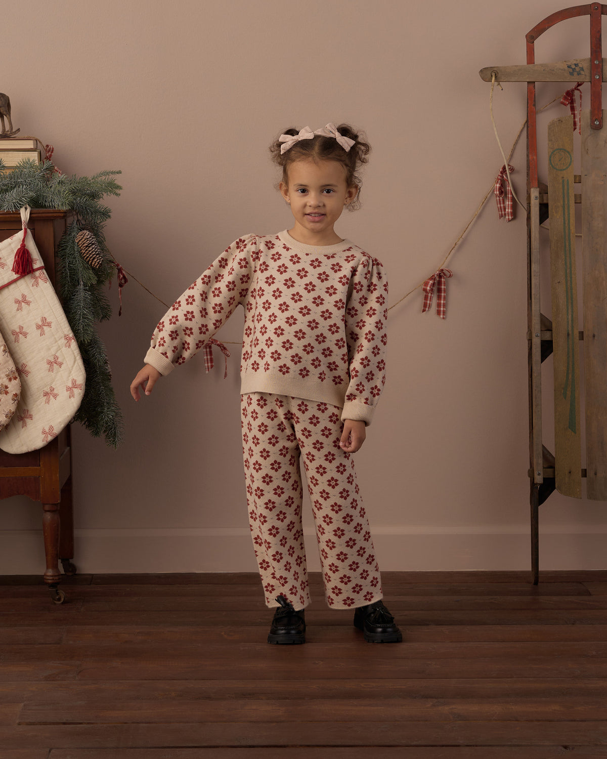 Jacquard Knit Set | Poinsettia