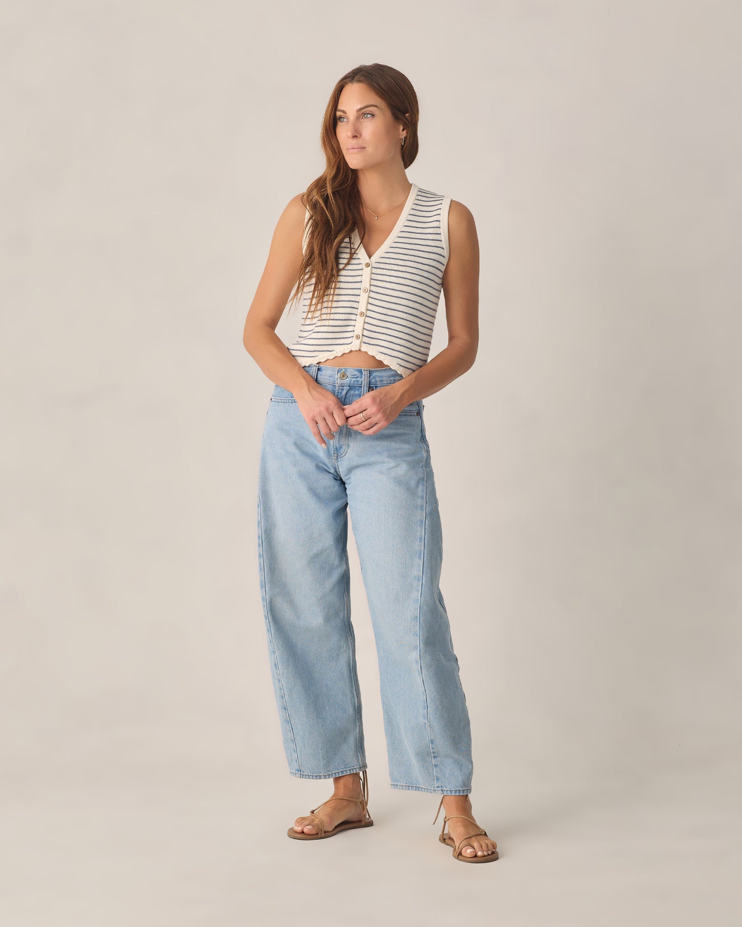 Knit Vest || Marine Stipe