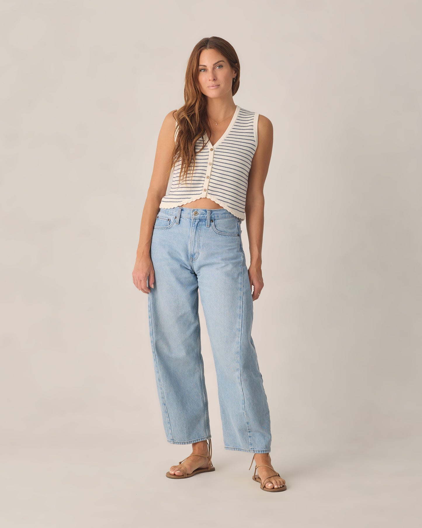 Knit Vest || Marine Stipe