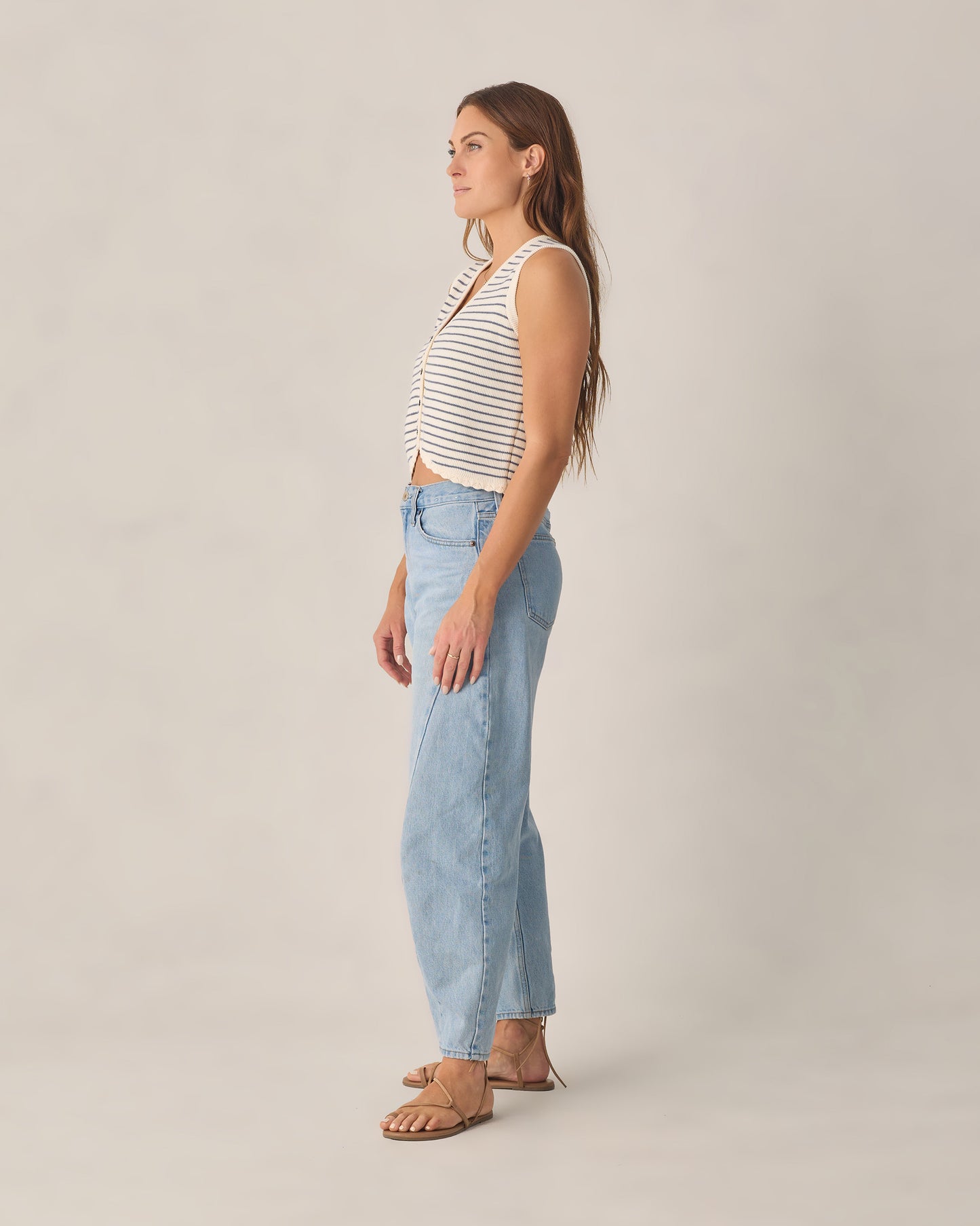 Knit Vest || Marine Stipe