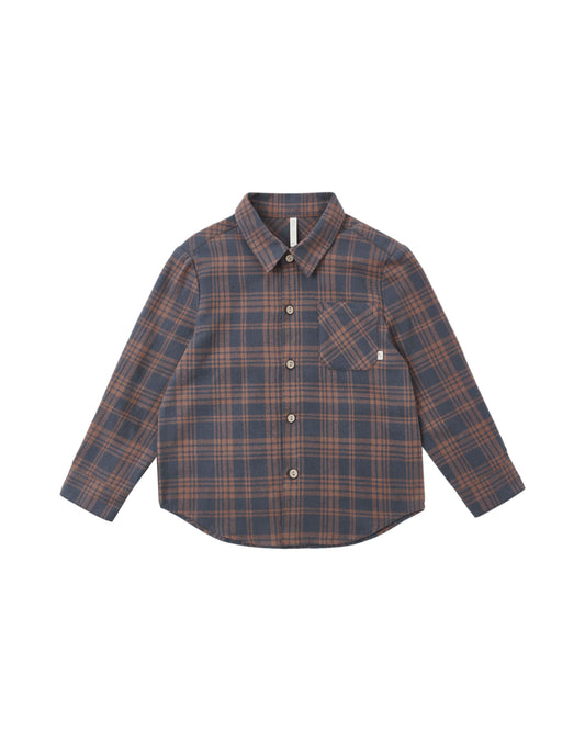 Collared Long Sleeve Shirt | Midnight Plaid