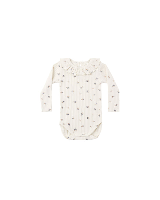 Ruffle Collar Bodysuit | Midnight